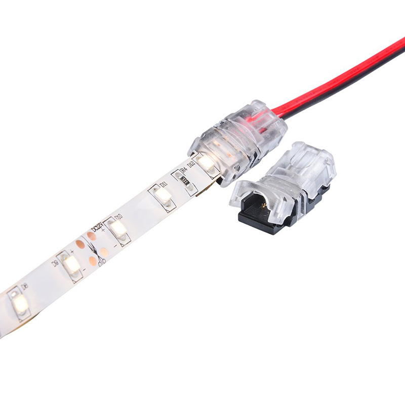 2 Pin 8/10 mm LED Fast Connector Board to 1.64ft Power Wire For Waterproof LED Strip Light
